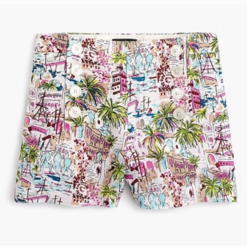 NWT J. Crew Sailor Shorts in Harbor Print Sz 14